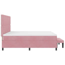 Box spring seng med madras Lyserød 200 x 200 cm Fløjl