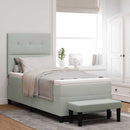 Box spring seng med hovedgærde Lysegrå 200 x 80 cm Fløjl
