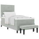 Box spring seng med hovedgærde Lysegrå 200 x 80 cm Fløjl