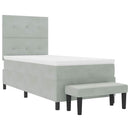 Box spring seng med hovedgærde Lysegrå 200 x 80 cm Fløjl