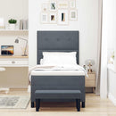 Box spring seng med hovedgærde Mørkegrå 200 x 80 cm Fløjl