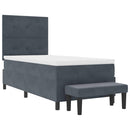 Box spring seng med hovedgærde Mørkegrå 200 x 80 cm Fløjl