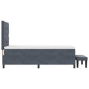 Box spring seng med hovedgærde Mørkegrå 200 x 80 cm Fløjl