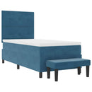 Box spring seng med hovedgærde Mørkeblå 200 x 80 cm Fløjl