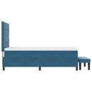 Box spring seng med hovedgærde Mørkeblå 200 x 80 cm Fløjl