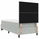 Box spring seng med hovedgærde Lysegrå 190 x 90 cm Fløjl