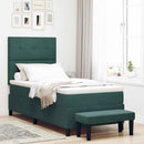 Box spring seng med hovedgærde Mørkegrøn 190 x 90 cm Fløjl