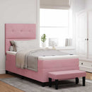 Box spring seng med pude Lyserød 190 x 90 cm Fløjl