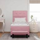 Box spring seng med pude Lyserød 190 x 90 cm Fløjl