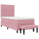 Box spring seng med pude Lyserød 190 x 90 cm Fløjl