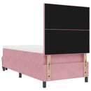 Box spring seng med pude Lyserød 190 x 90 cm Fløjl