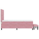 Box spring seng med pude Lyserød 190 x 90 cm Fløjl