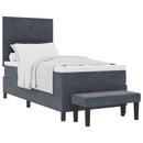 Box spring seng med hovedgærde Mørkegrå 200 x 90 cm Fløjl
