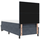 Box spring seng med hovedgærde Mørkegrå 200 x 100 cm Fløjl