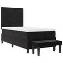 Box spring seng med hovedgærde Sort 200 x 100 cm Fløjl