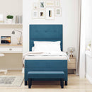 Box spring seng med pude Mørkeblå 200 x 100 cm Fløjl