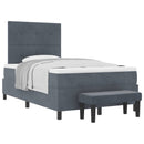 Box spring seng med hovedgærde Mørkegrå 190 x 120 cm Fløjl