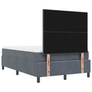 Box spring seng med hovedgærde Mørkegrå 190 x 120 cm Fløjl