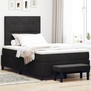 Box spring seng med hovedgærde Sort 190 x 120 cm Fløjl