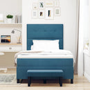 Box spring seng med hovedgærde Mørkeblå 190 x 120 cm Fløjl