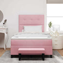 Box spring seng med hovedgærde Lyserød 190 x 120 cm Fløjl