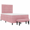 Box spring seng med hovedgærde Lyserød 190 x 120 cm Fløjl