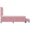 Box spring seng med hovedgærde Lyserød 190 x 120 cm Fløjl