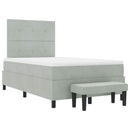 Box spring seng med hovedgærde Lysegrå 200 x 120 cm Fløjl