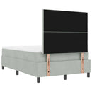 Box spring seng med hovedgærde Lysegrå 200 x 120 cm Fløjl
