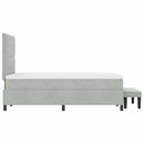 Box spring seng med hovedgærde Lysegrå 200 x 120 cm Fløjl