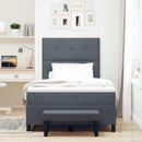 Box spring seng med hovedgærde Mørkegrå 200 x 120 cm Fløjl