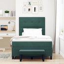 Box spring seng med hovedgærde Mørkegrøn 200 x 120 cm Fløjl