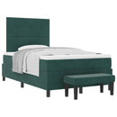 Box spring seng med hovedgærde Mørkegrøn 200 x 120 cm Fløjl