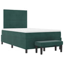 Box spring seng med hovedgærde Mørkegrøn 200 x 120 cm Fløjl