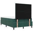 Box spring seng med hovedgærde Mørkegrøn 200 x 120 cm Fløjl