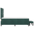 Box spring seng med hovedgærde Mørkegrøn 200 x 120 cm Fløjl