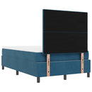 Box spring seng med hovedgærde Mørkeblå 200 x 120 cm Fløjl