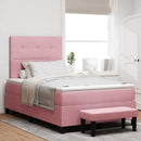 Box spring seng med hovedgærde Lyserød 200 x 120 cm Fløjl