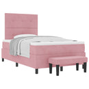 Box spring seng med hovedgærde Lyserød 200 x 120 cm Fløjl