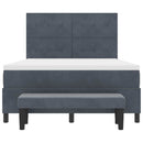 Box spring seng med hovedgærde Mørkegrå 190 x 140 cm Fløjl
