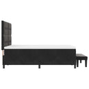 Box spring seng med hovedgærde Sort 190 x 140 cm Fløjl