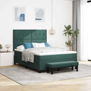 Box spring seng med hovedgærde Mørkegrøn 190 x 140 cm Fløjl
