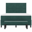 Box spring seng med hovedgærde Mørkegrøn 190 x 140 cm Fløjl