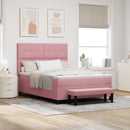 Box spring seng med pude Lyserød 190 x 140 cm Fløjl