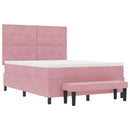 Box spring seng med pude Lyserød 190 x 140 cm Fløjl