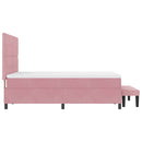 Box spring seng med pude Lyserød 190 x 140 cm Fløjl