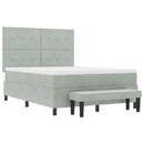 Box spring seng med hovedgærde Lysegrå 200 x 140 cm Fløjl