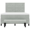 Box spring seng med hovedgærde Lysegrå 200 x 140 cm Fløjl