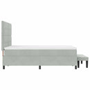 Box spring seng med hovedgærde Lysegrå 200 x 140 cm Fløjl