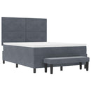 Box spring seng med hovedgærde Mørkegrå 200 x 140 cm Fløjl